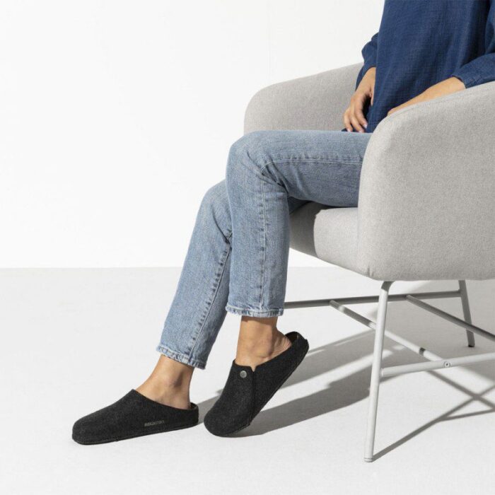 Birkenstock Zermatt Wool Narrow Παντόφλα, Anthracite - Image 3