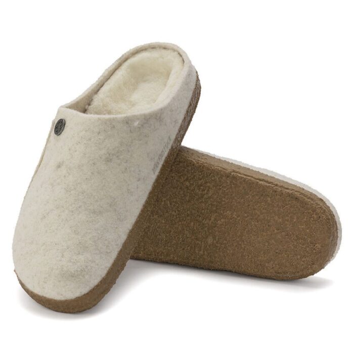 Birkenstock Zermatt Shearling Wool Felt Παντόφλα, Ecru - Image 3